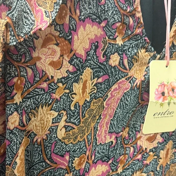 NWT Entro Women's Paisley Floral Blouse - Multicolor - Picture 9 of 9